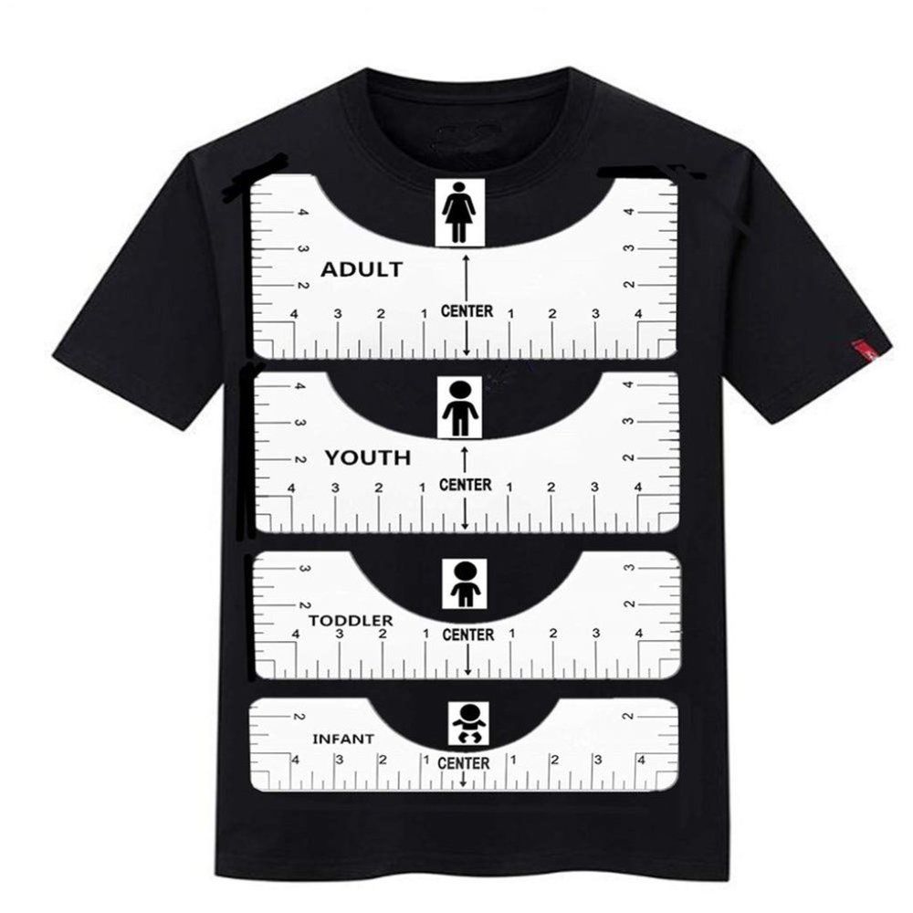 4 Pcs T-Shirt Alignment Craft Rulers with Guide Tools